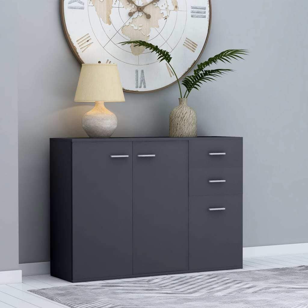 White Chipboard Sideboard Storage Cabinet M771520