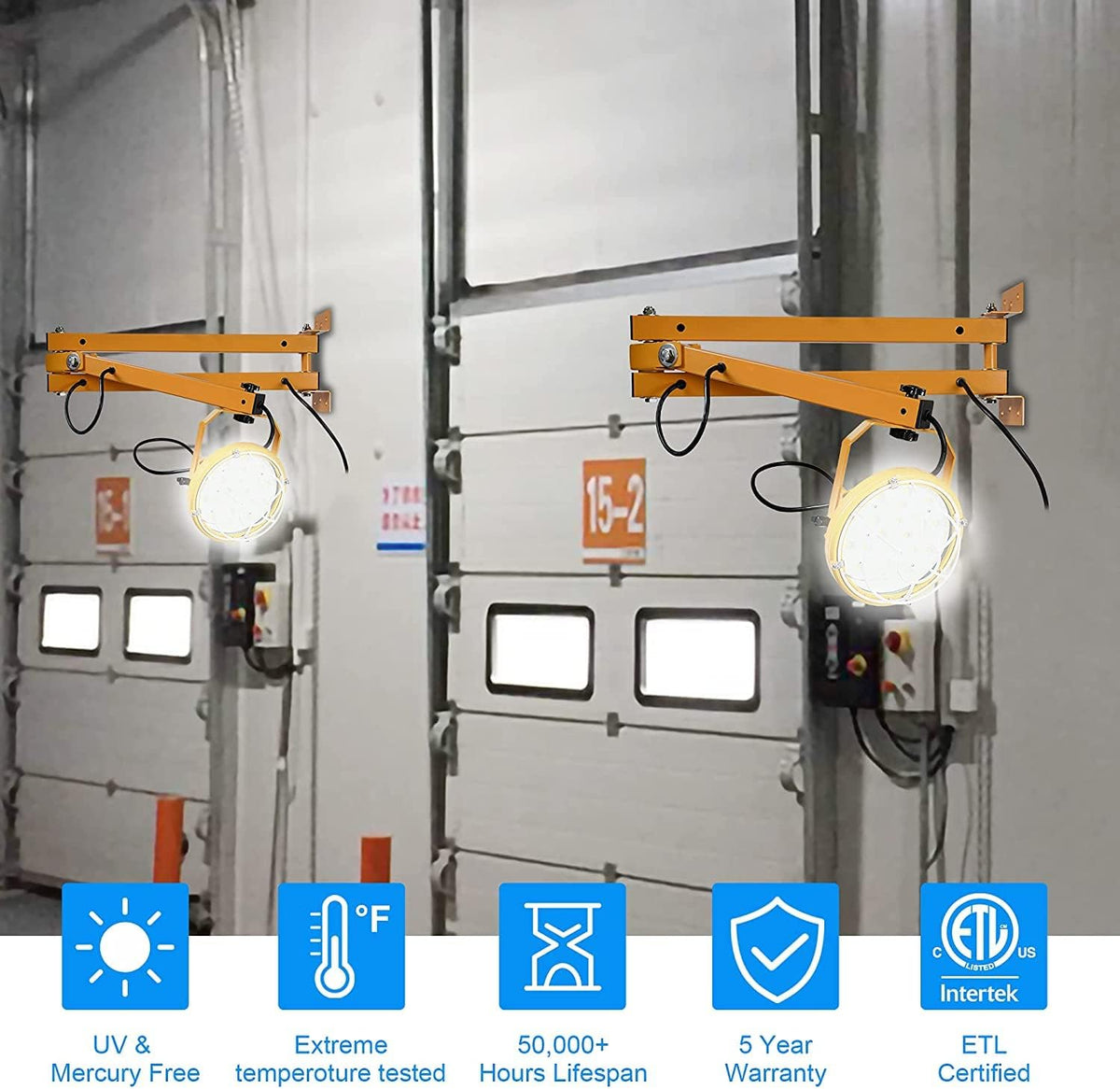 50W LED Loading Dock Light with Double Swing Arm G48185