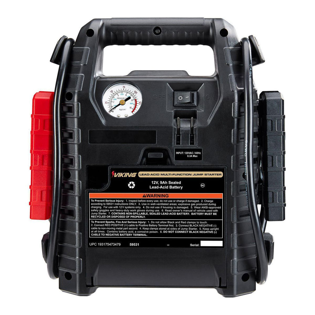 1000 Peak Amp Jump Starter and Power Pack with 150 PSI Air Compressor E8198