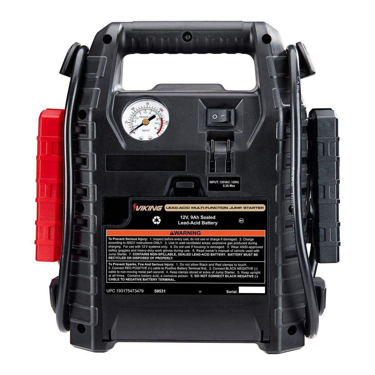1000 Peak Amp Jump Starter and Power Pack with 150 PSI Air Compressor E8198