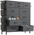 12 Drawer Fabric Dresser with Side Pockets V2885