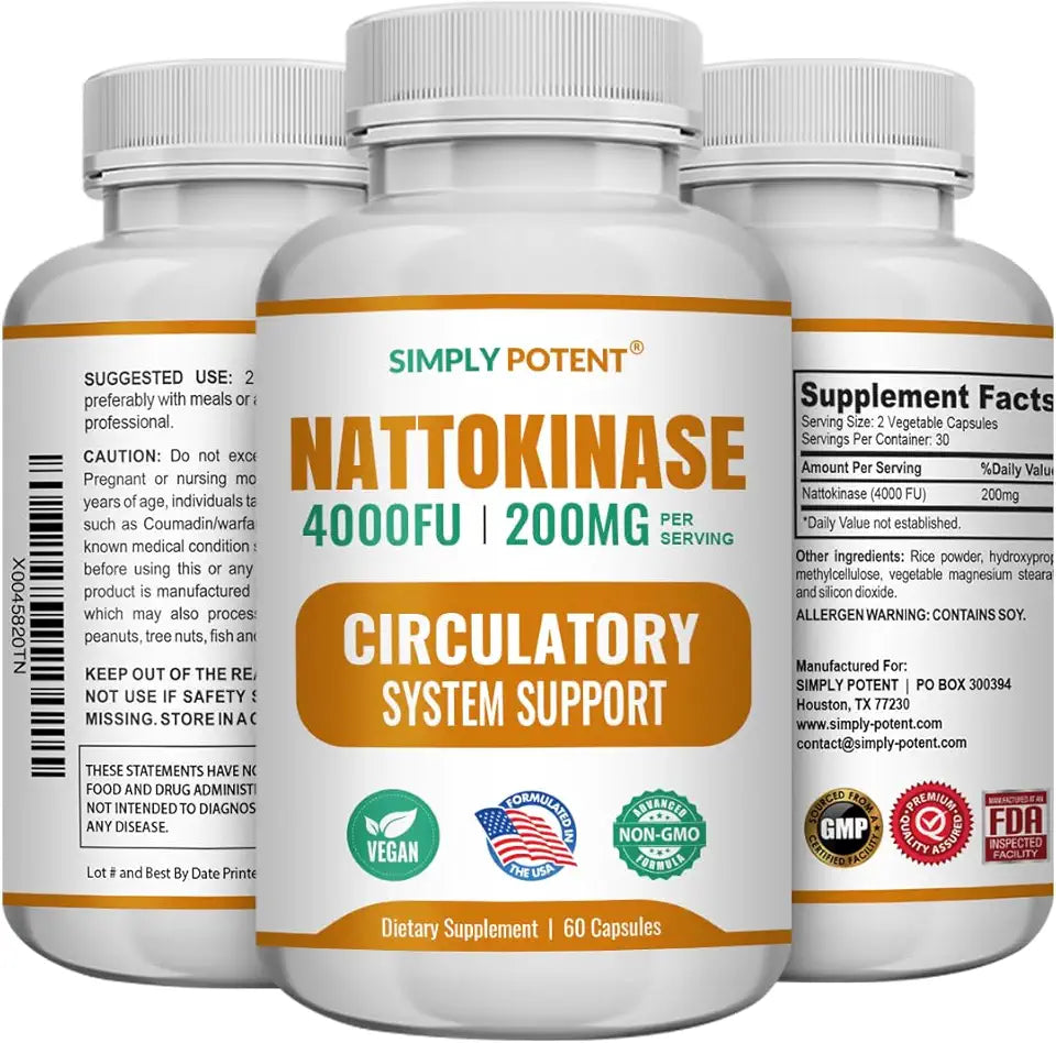 Nattokinase Supplement 4000 FU Per Serving 60 Caps M6826