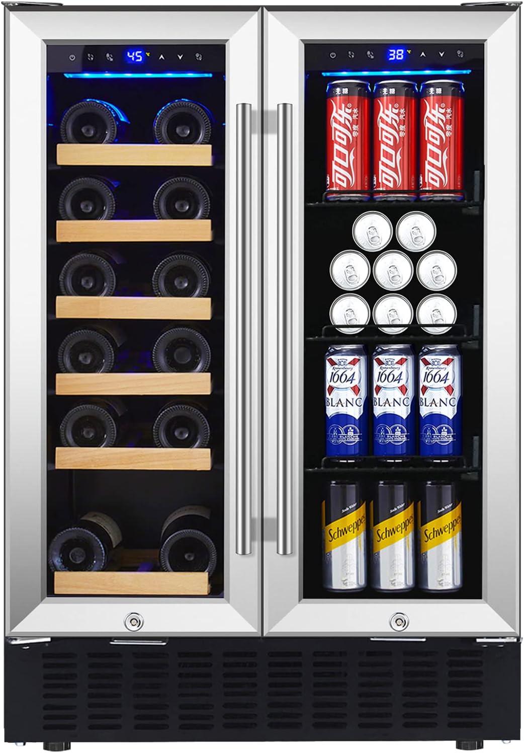 24 Inch 164 Cans Beverage Refrigerator with Glass Door C6062