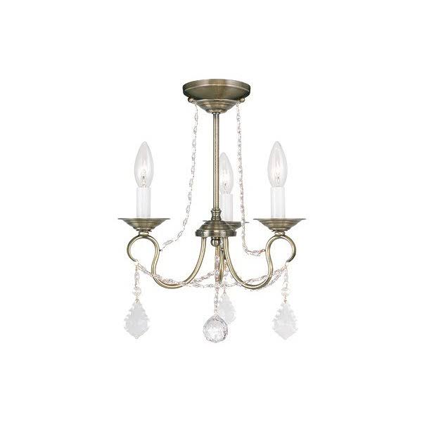 Antique Gold Leaf 3 Light Convertible Chain Hang/Ceiling Mount G349187