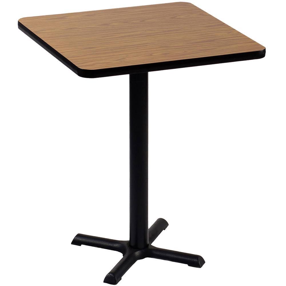Square Breakroom Pedestal Table Medium Oak X40859