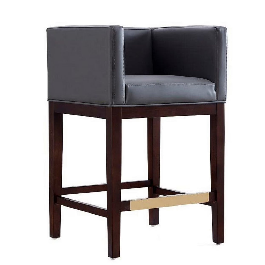 Grey and Dark Walnut Beech Wood Counter Height Bar Stool O58559