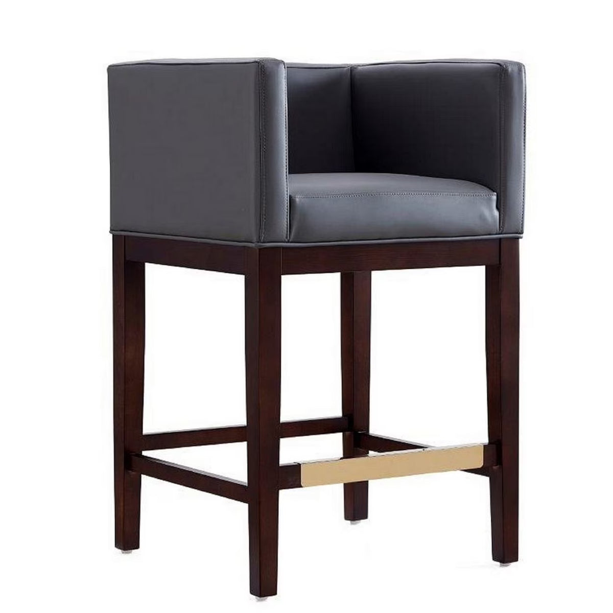Grey and Dark Walnut Beech Wood Counter Height Bar Stool O58559