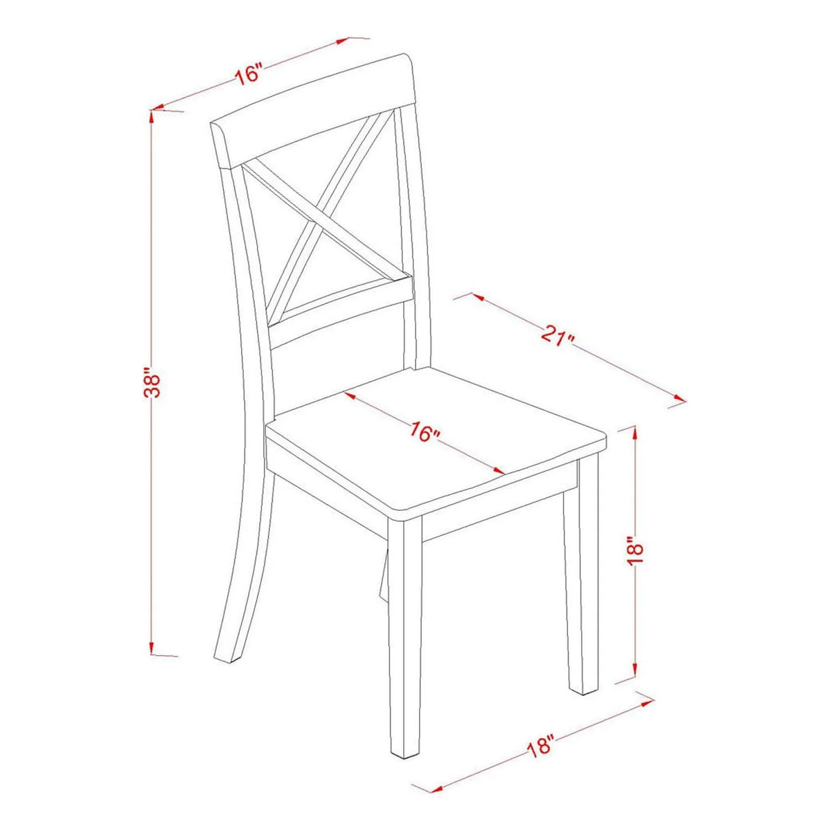 Black And Cherry Finish Wood Seat Chair T715742