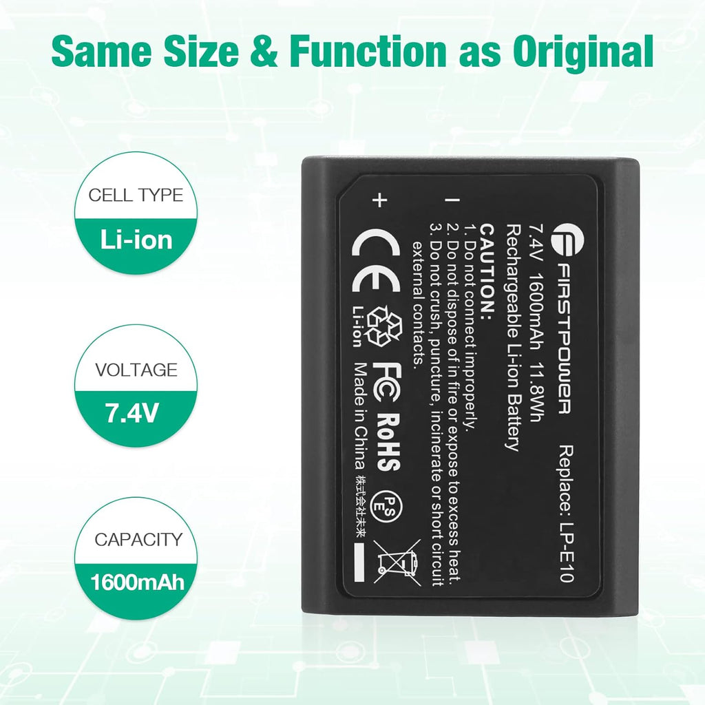 LP-E10 Batteries 2-Pack 1600mAh K718209