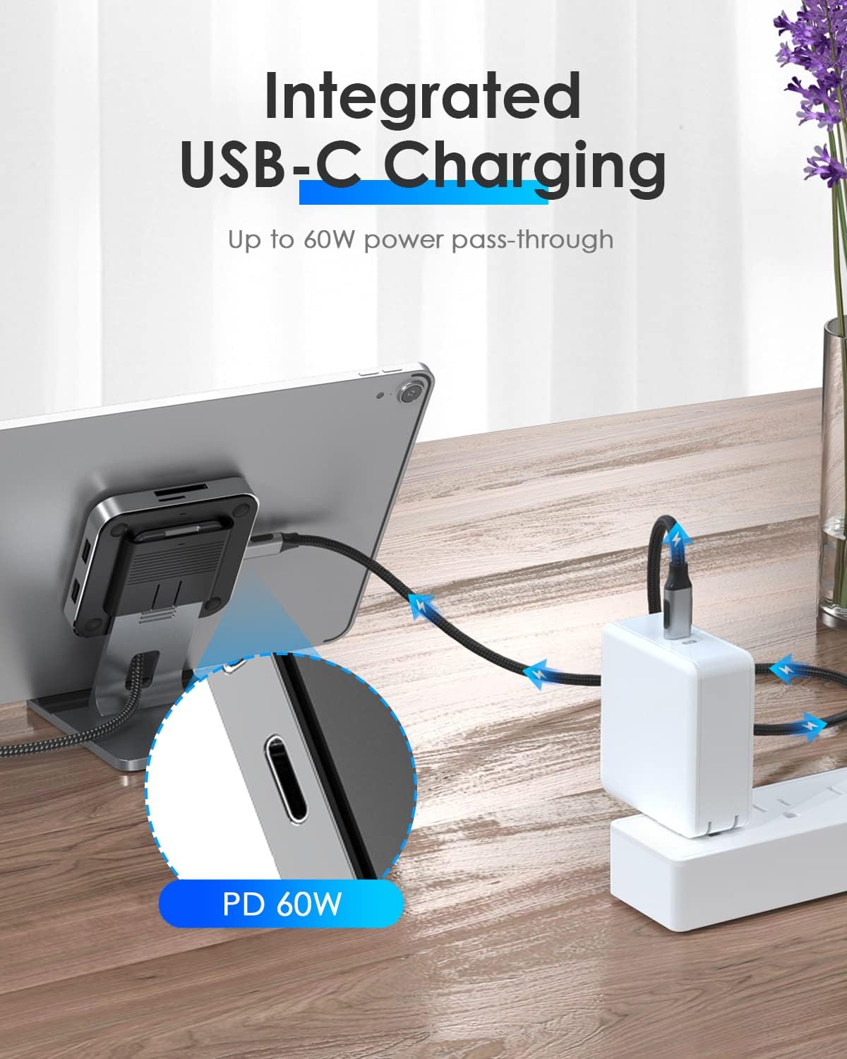 USB C Hub with 4K HDMI, SD Card Reader, USB 3.0 & 60W PD, Black L16131
