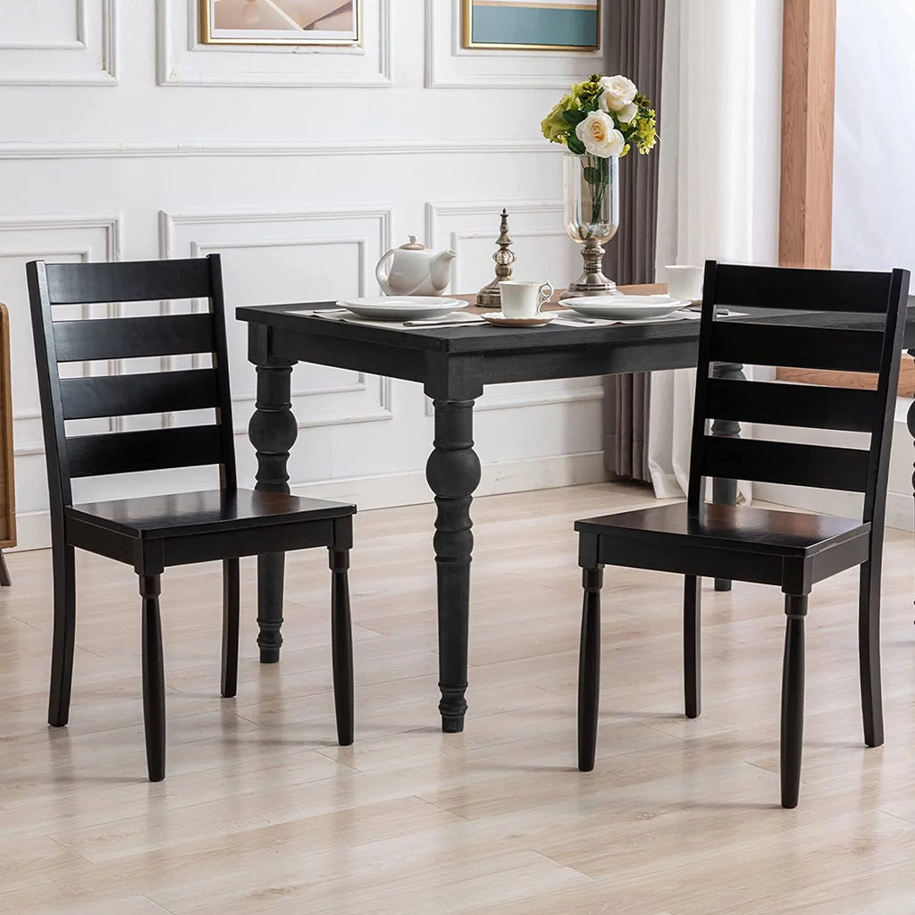 Black Wood Dining Chairs Set of 2 Q63876