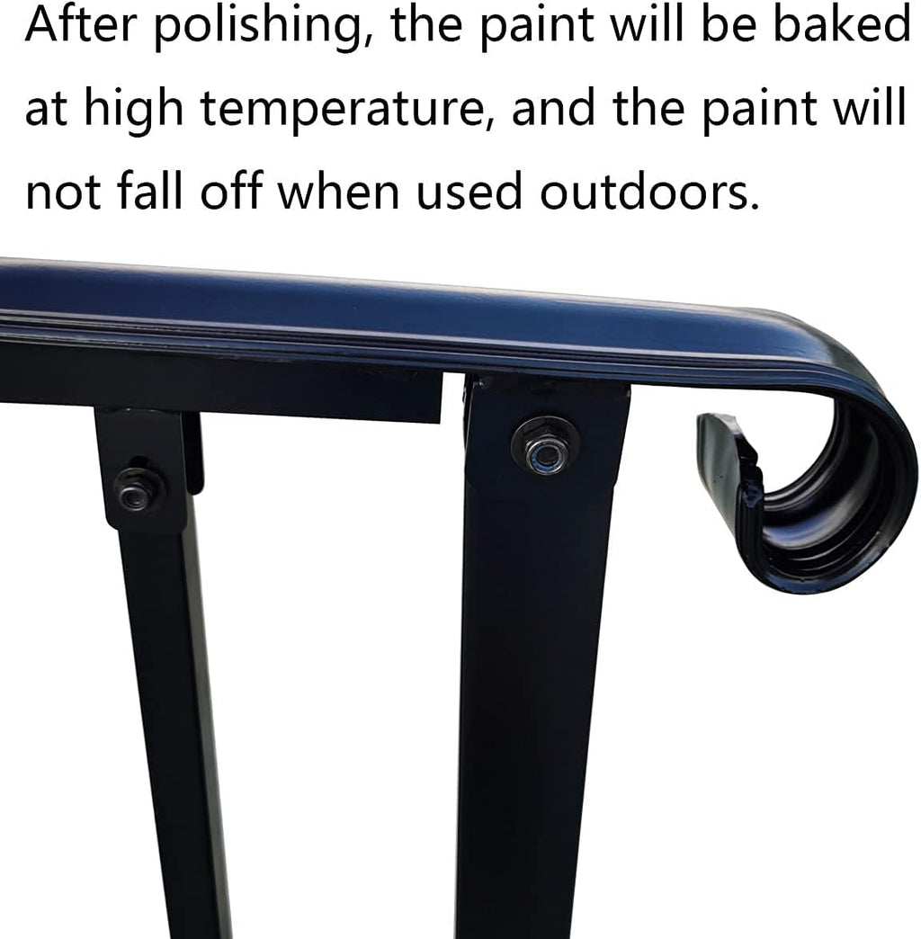 Black Metal Handrail Stair Railing Kit for 1 to 2 Step E5925