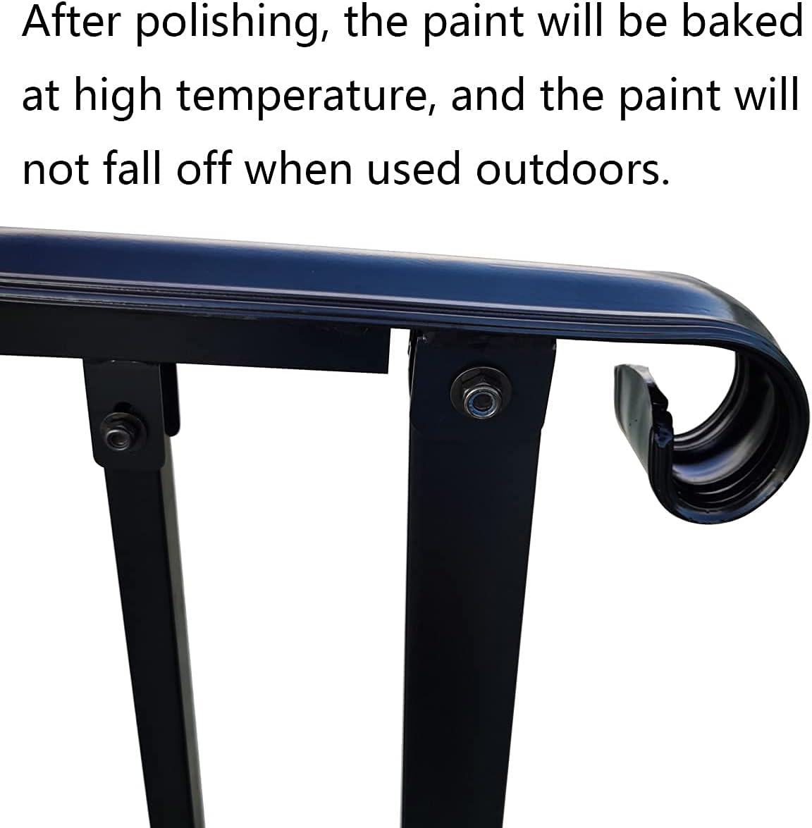 Black Metal Handrail Stair Railing Kit for 1 to 2 Step E5925