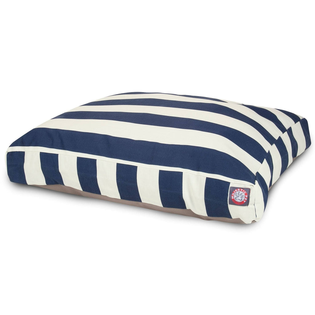 Navy Blue Vertical Stripe Rectangle Pet Bed K877