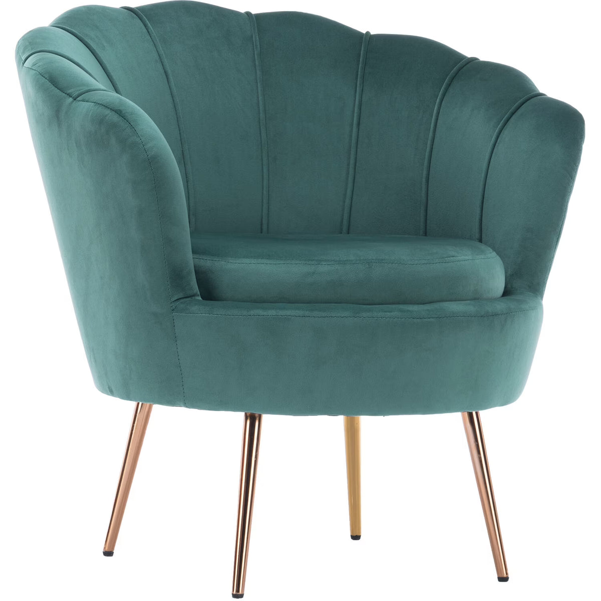 Dark Green Tufted Accent Chair with Gold Legs T8457