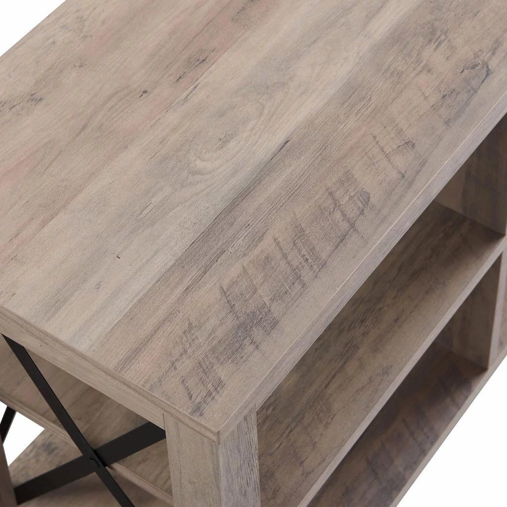 White Oak Electric Fireplace TV Stand with 2 Doors M6004