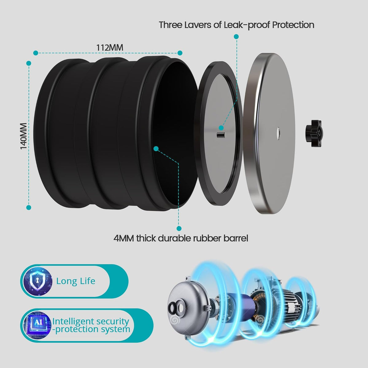 Rock Tumbler Kit with 3LB Leak Proof Rubber Barrel P390