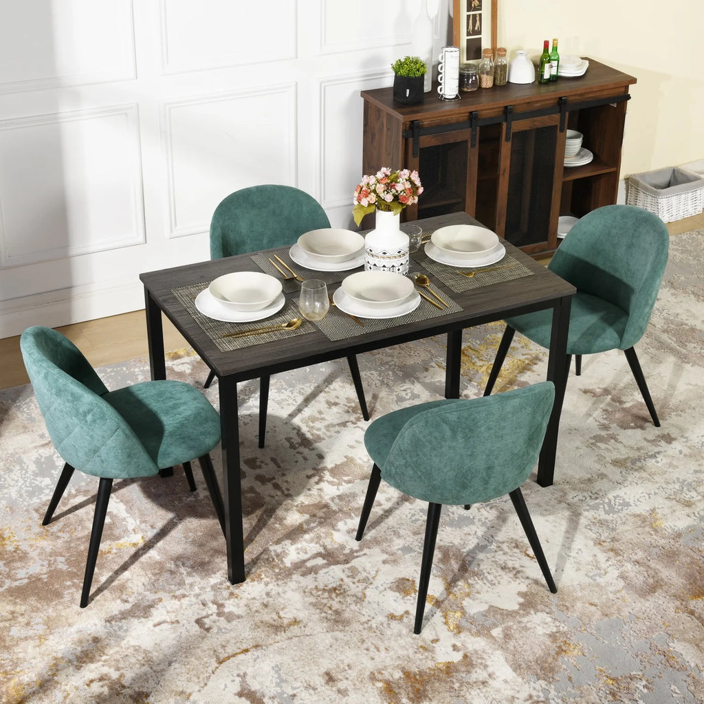 Green Fabric Upholstered Dining Chairs Set of 2 J230