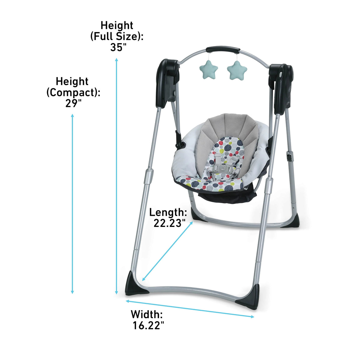 Compact Baby Swing, Gray, Infant K67572