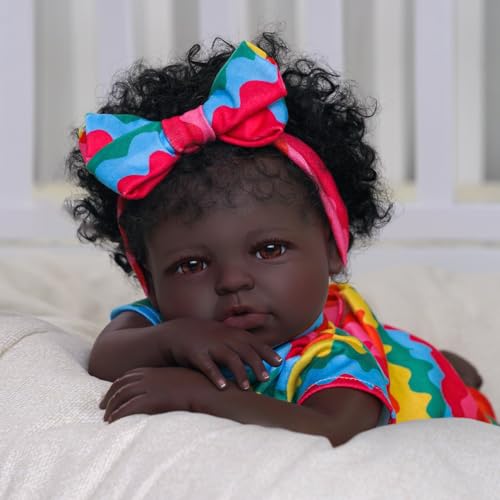18-Inch Realistic Black Baby Doll with Clothes and Toy K622827