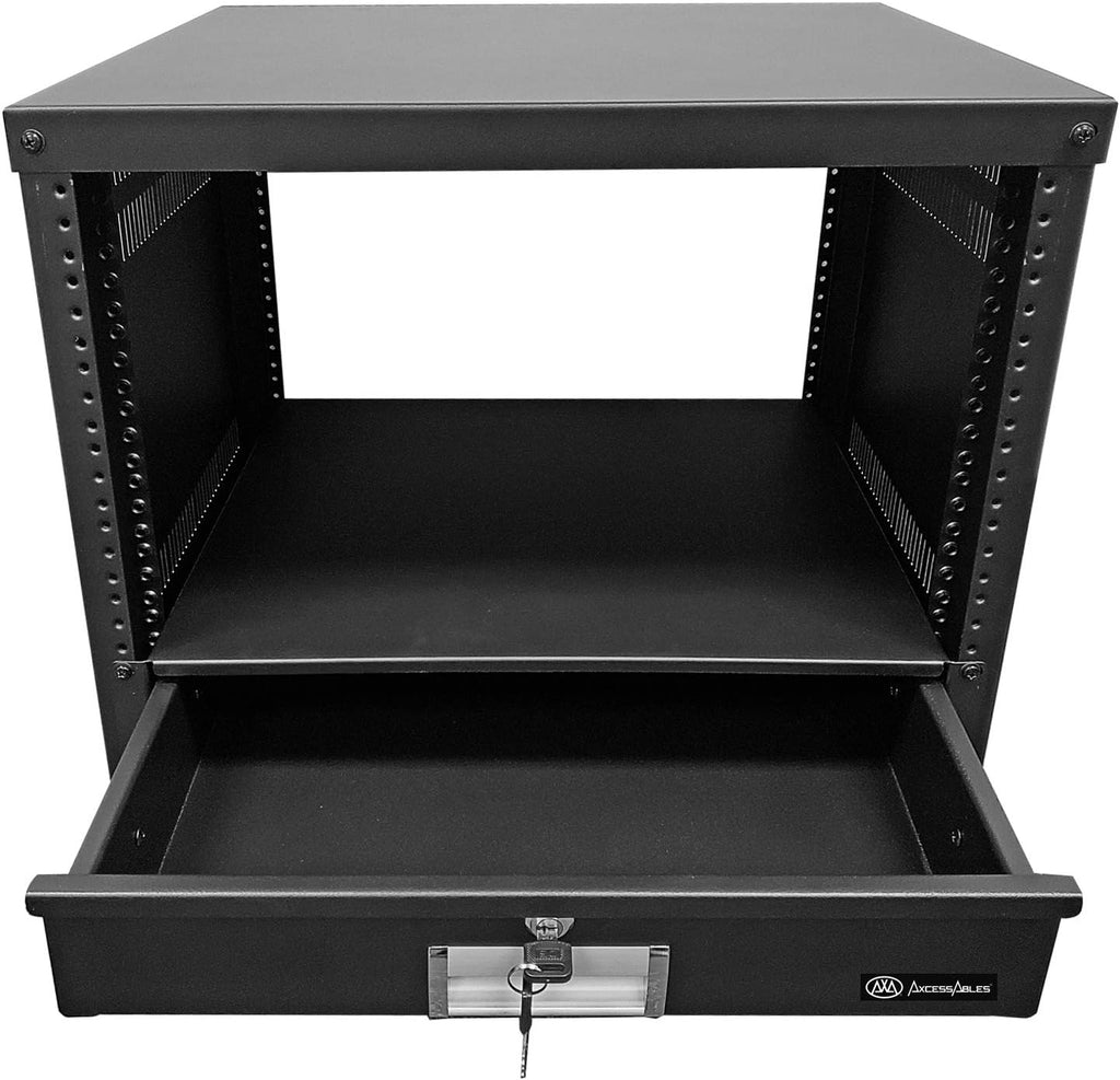 2U Universal Rack Mount Storage Drawer with Lock and Keys C845