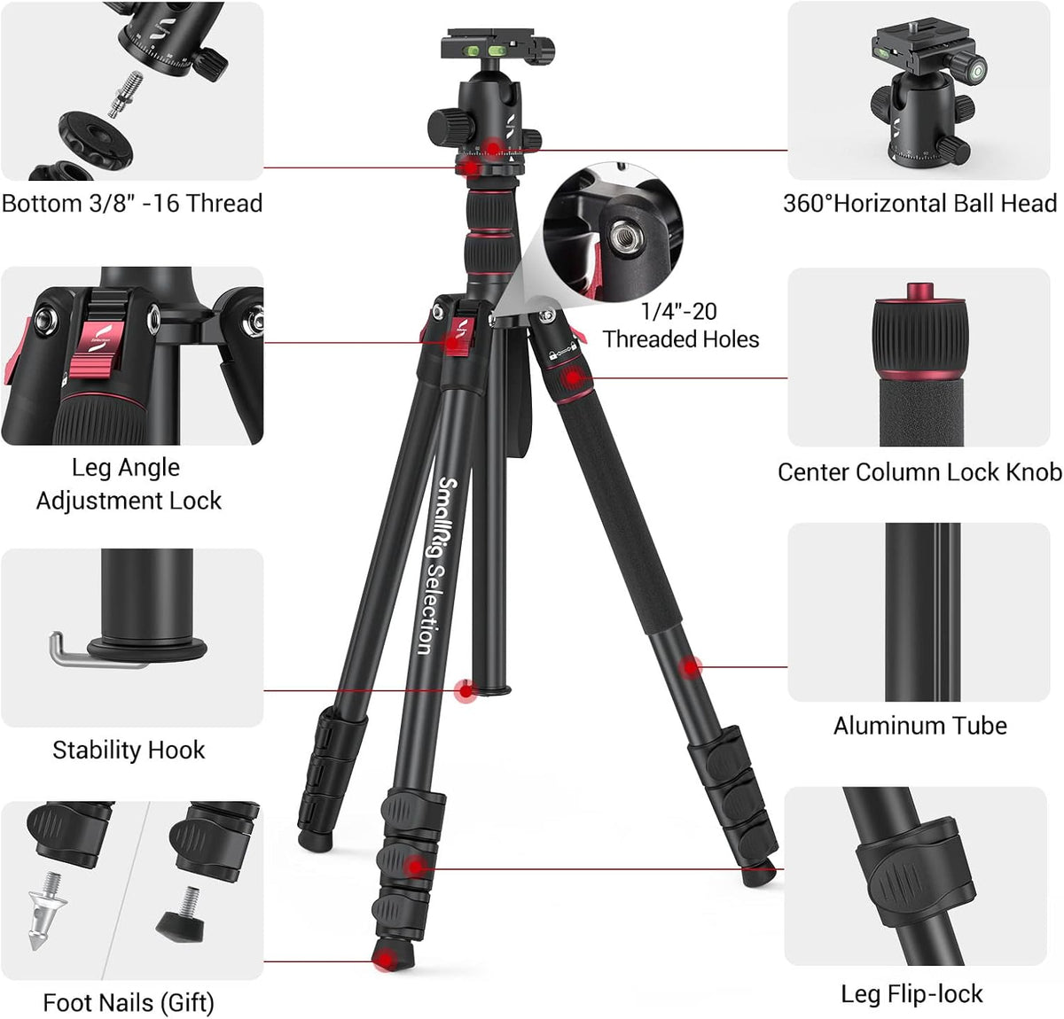Foldable Aluminum Camera Tripod & Monopod L670171