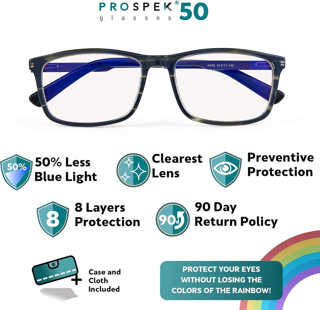Blue Light Blocking Computer Glasses, Granite, Anti Glare Clear Lens K120661