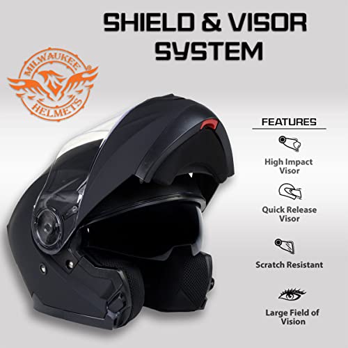Flat Black Modular Motorcycle Helmet N4829