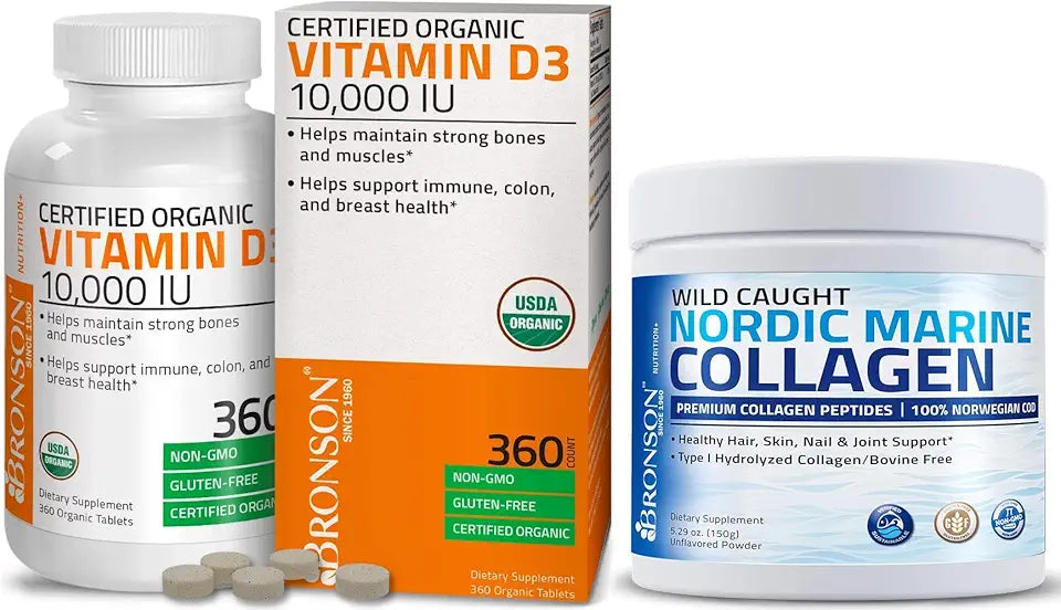 Hydrolyzed Marine Collagen Peptides Protein Powder with Vitamin D3 L720