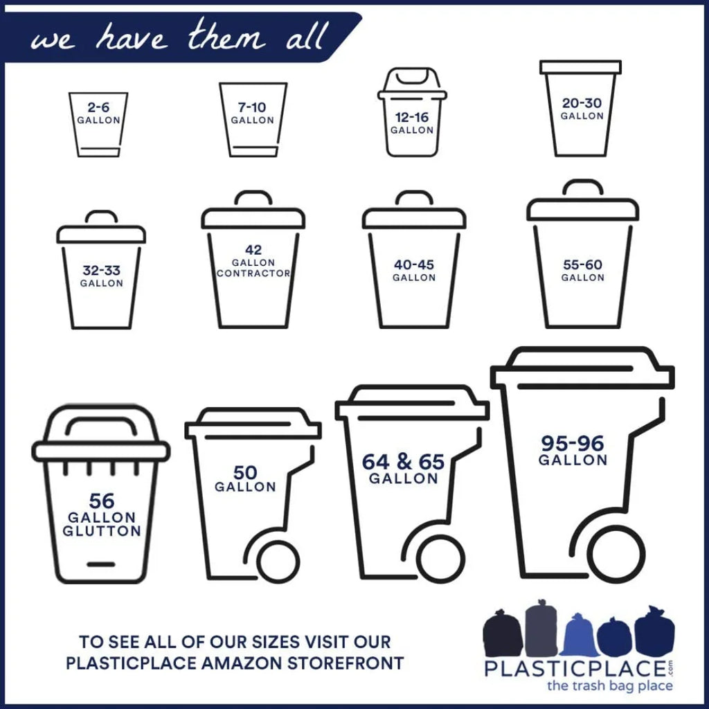 Black 64 Gallon Trash Bags, 50 Count W891