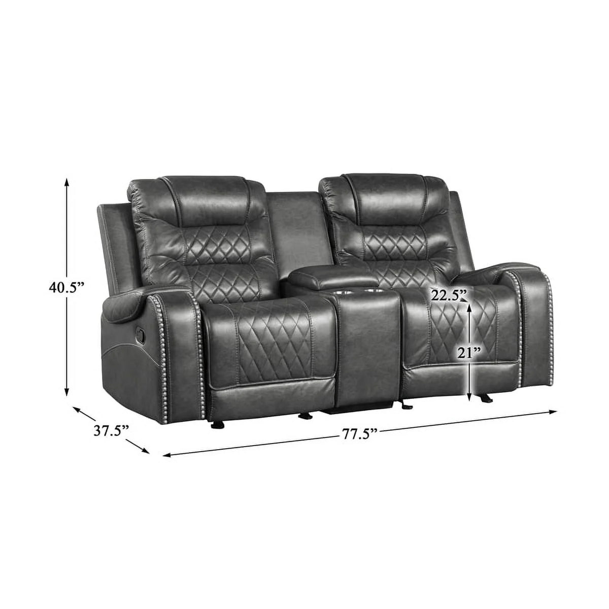 2-Piece Gray Upholstered Manual Reclining Sofa Set X84067