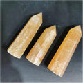 Yellow Calcite Crystal Wand Point X4738