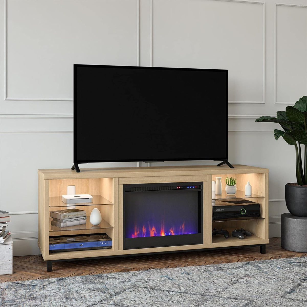 Black Oak Fireplace Stand for TVs up to 48" T299220