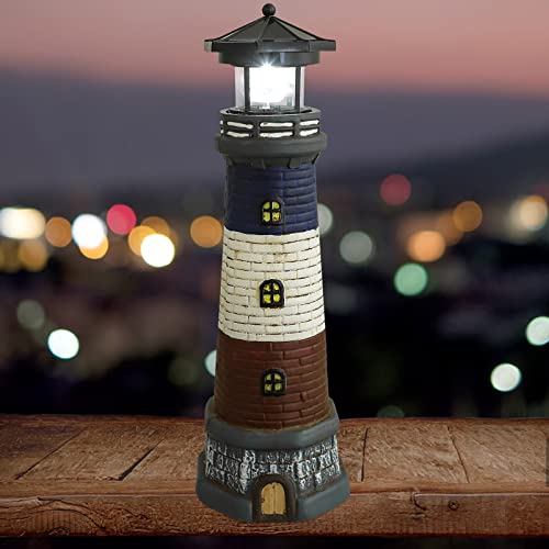 Solar Powered Lighthouse Statue Lamp R2334