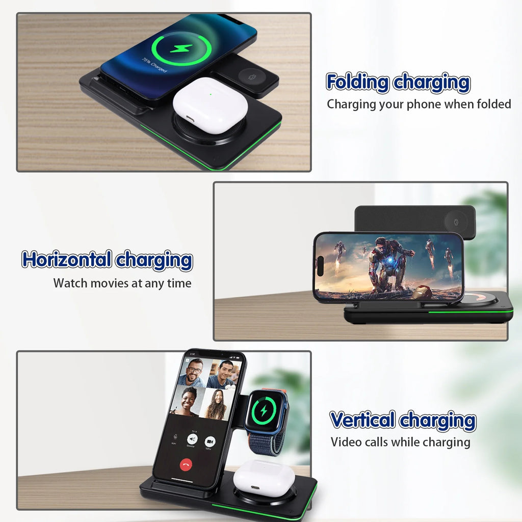 White 18W Foldable Wireless Charging Station X60963