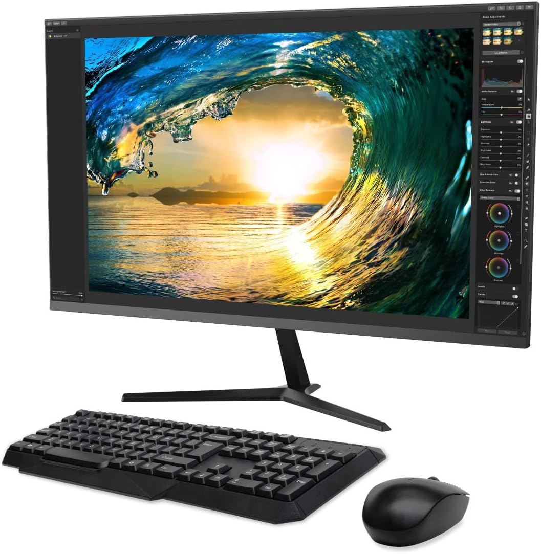 27 Inch FHD IPS LED Desktop Monitor 2 Pack with Wireless Keyboard and Mouse Combo T58893