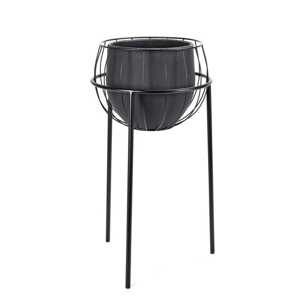 Black Plant Stand Cage with Pot R938990