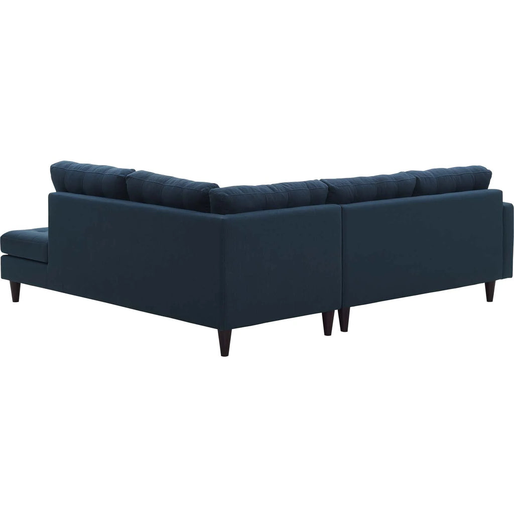 Navy Blue Fabric Sectional Sofa U168155