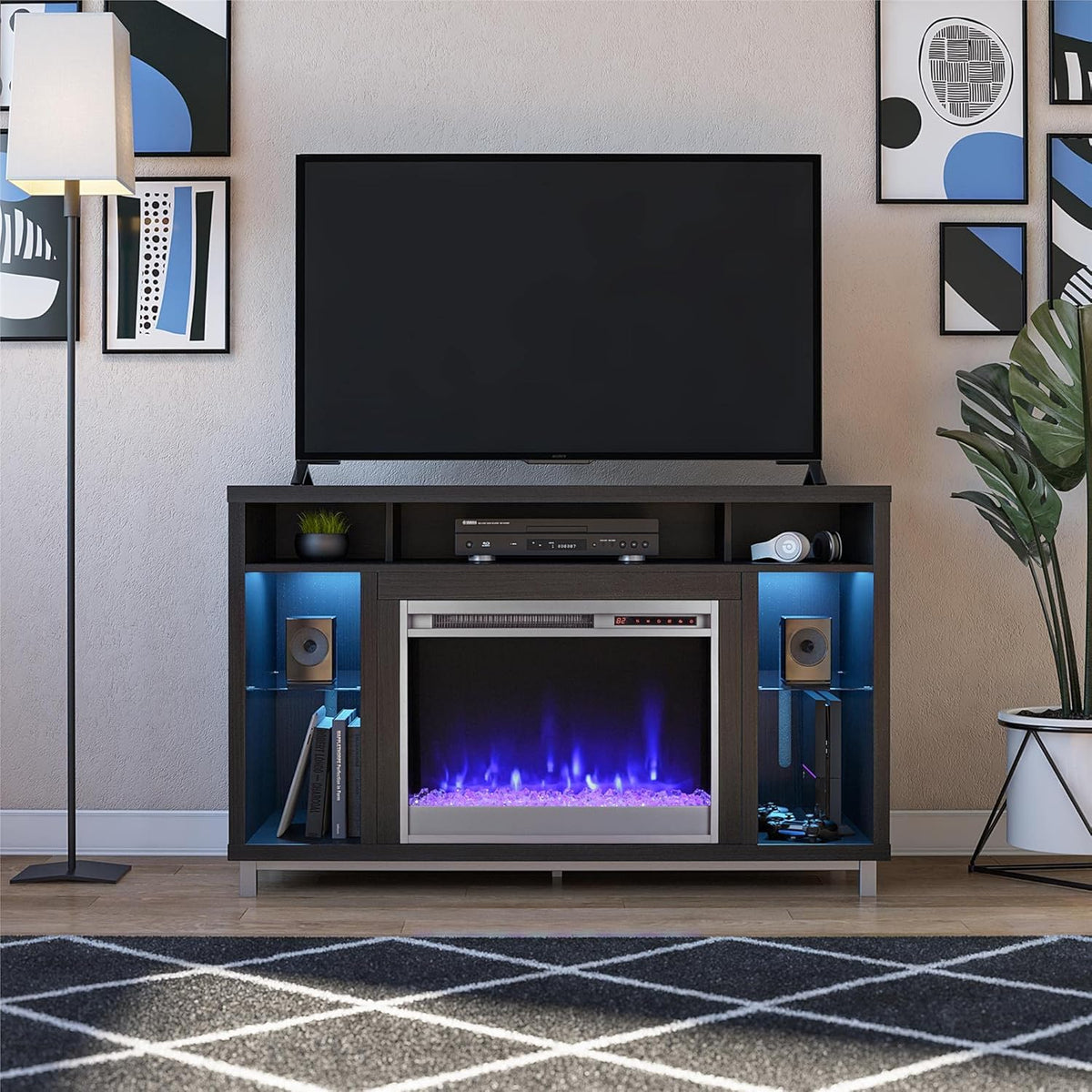 Black Oak Fireplace Stand for TVs up to 48" T299220