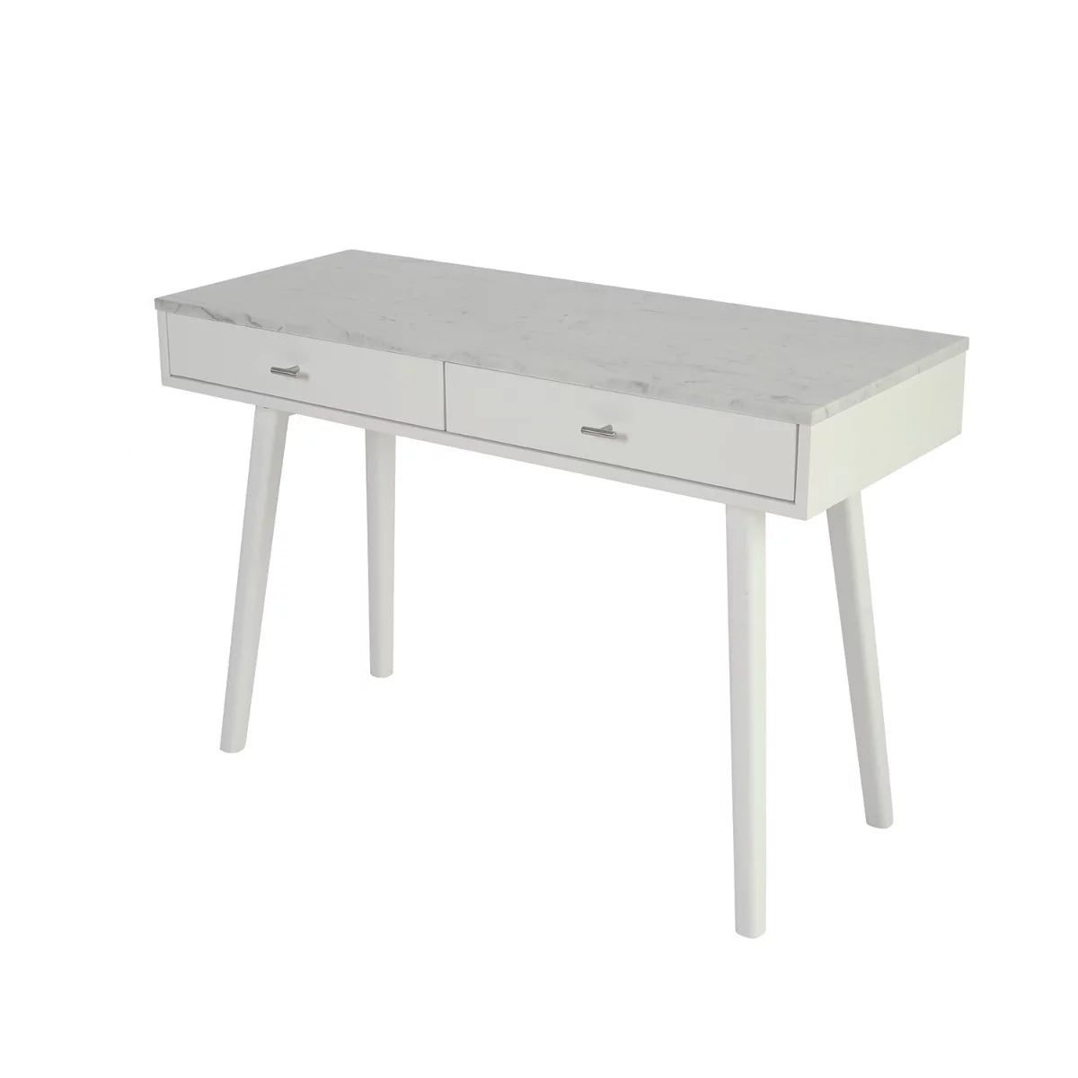White Rectangular Marble Top Writing Desk U5161