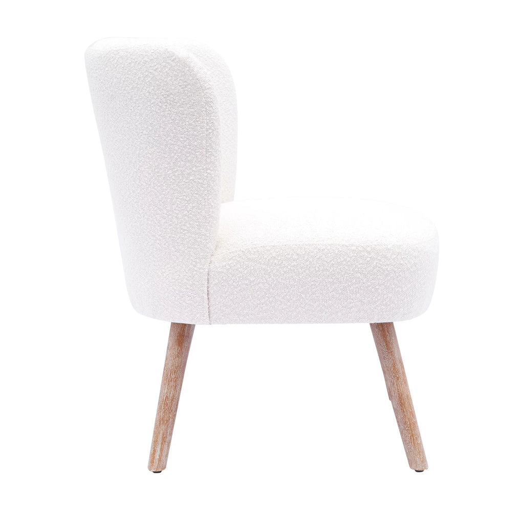 25" Wide Wingback Accent Chair Water and Stain Resistant Boucle Cream V74435