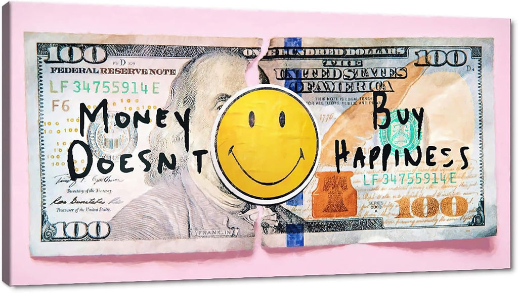 Broken 100 Dollars Bill Poster Print on Canvas Wall Decor Framed Ready to Hang S967329