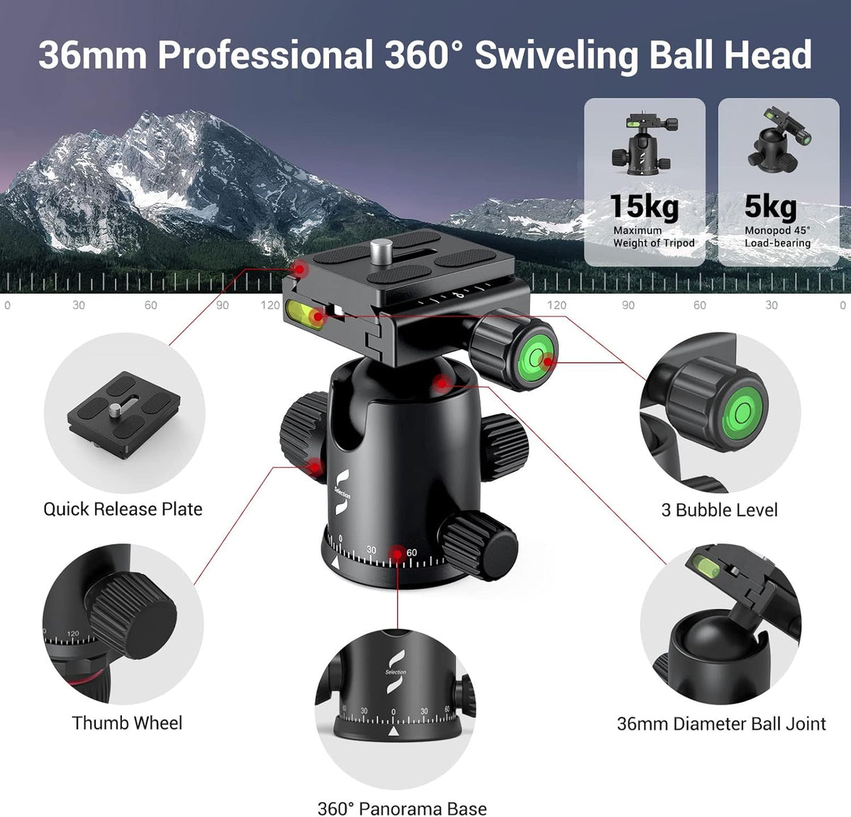 Foldable Aluminum Camera Tripod & Monopod L670171