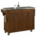 Stainless Top Kitchen Cart in Cottage Oak Y64319