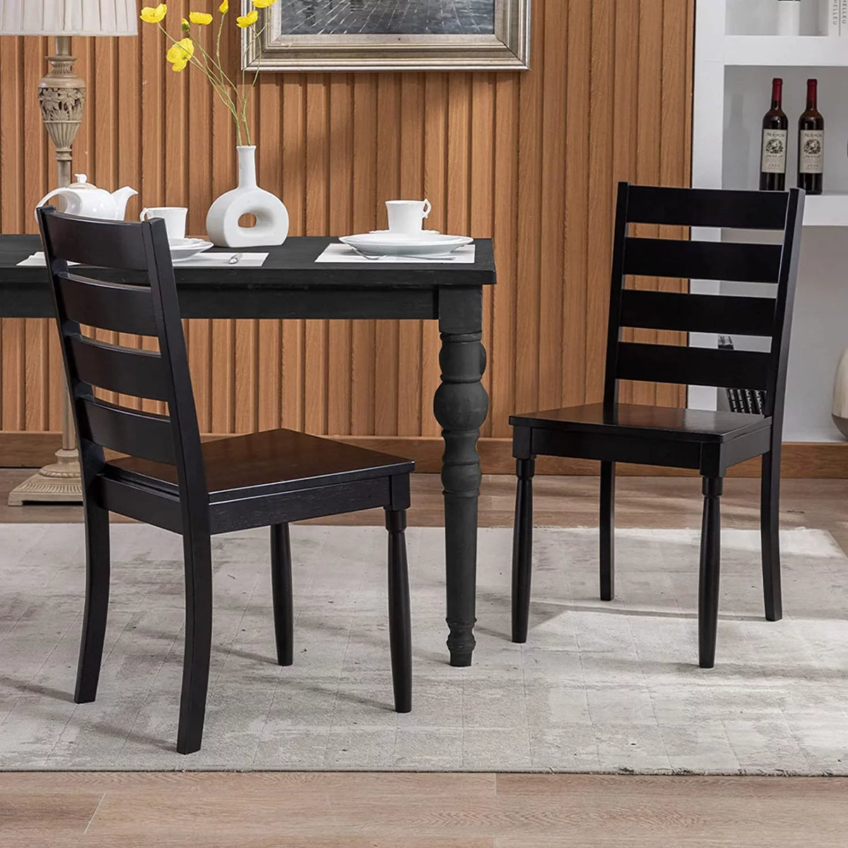 Black Wood Dining Chairs Set of 2 Q63876