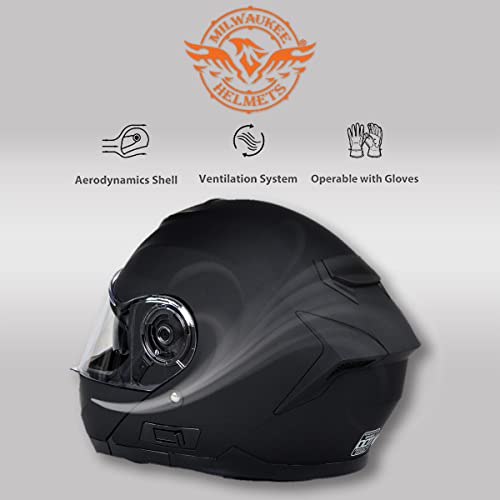 Flat Black Modular Motorcycle Helmet N4829