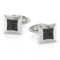 Sterling Silver Black Diamond Cuff Links P126