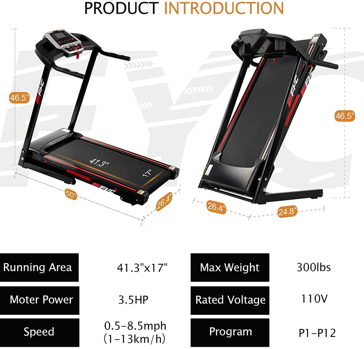 Folding Treadmill with Incline T8823