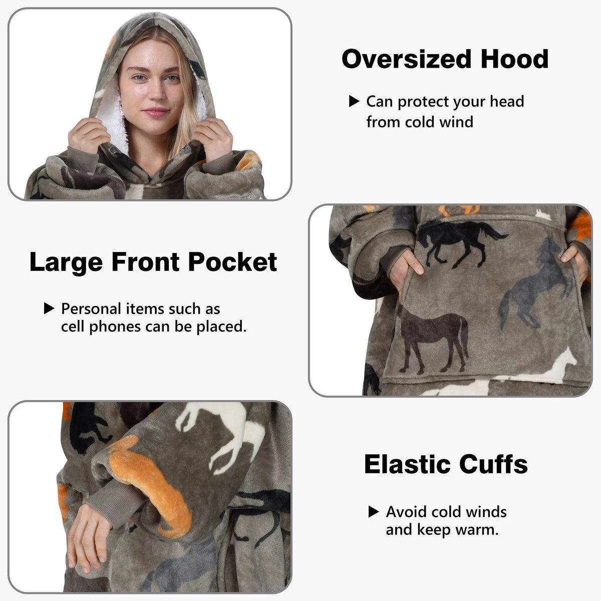 Oversized Sherpa Reversible Hoodie J16368