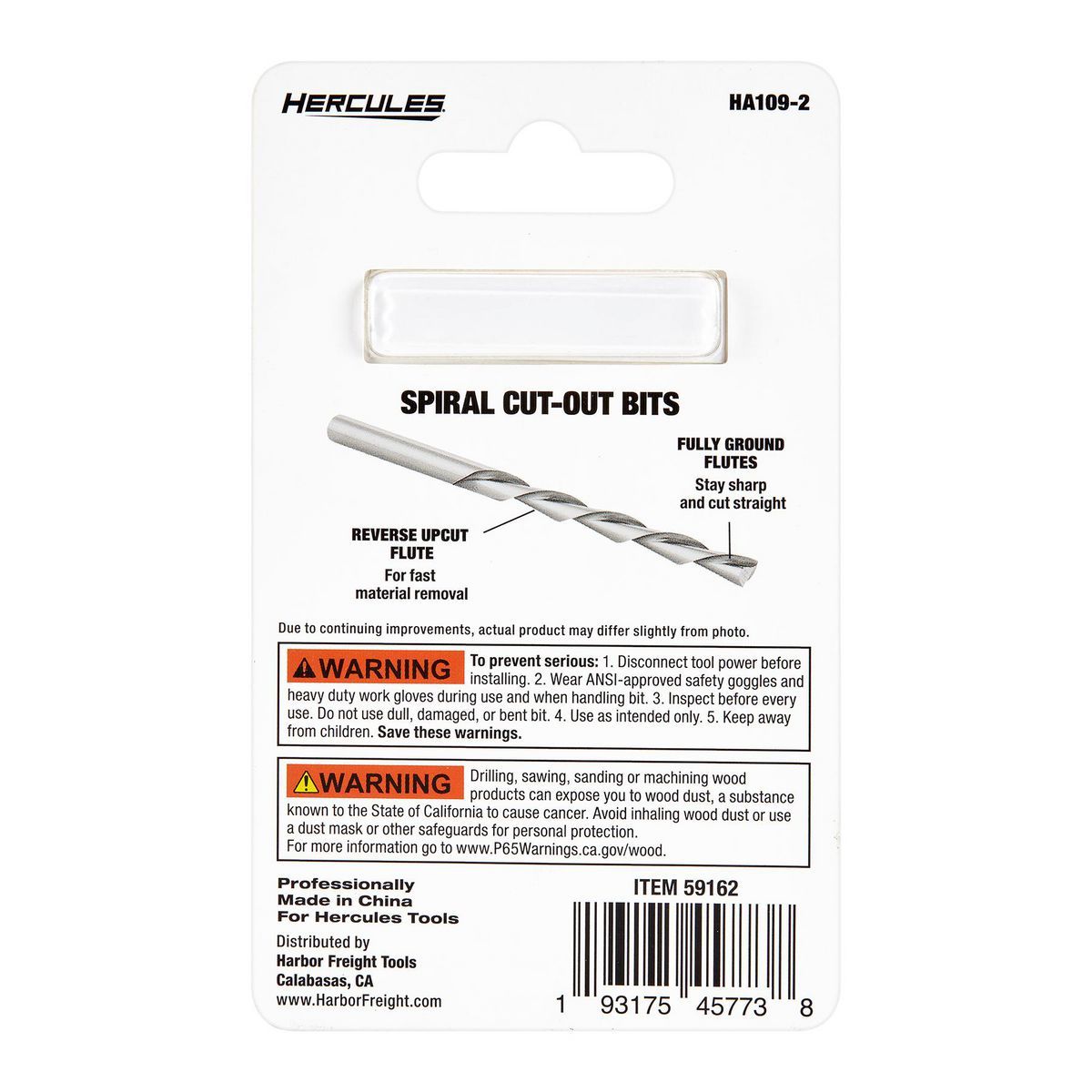 1/8 in. M2 High-Speed Steel Spiral Cut-Out Bits, 2-Pack E890689